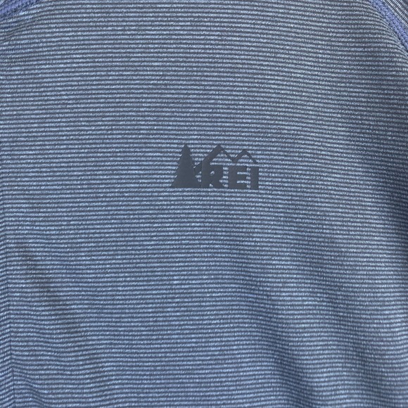 REI Co-op Top Men Sz XL Blue Striped 1/2 Zip Long Sleeve Mid-weight Base Layer - Picture 3 of 9
